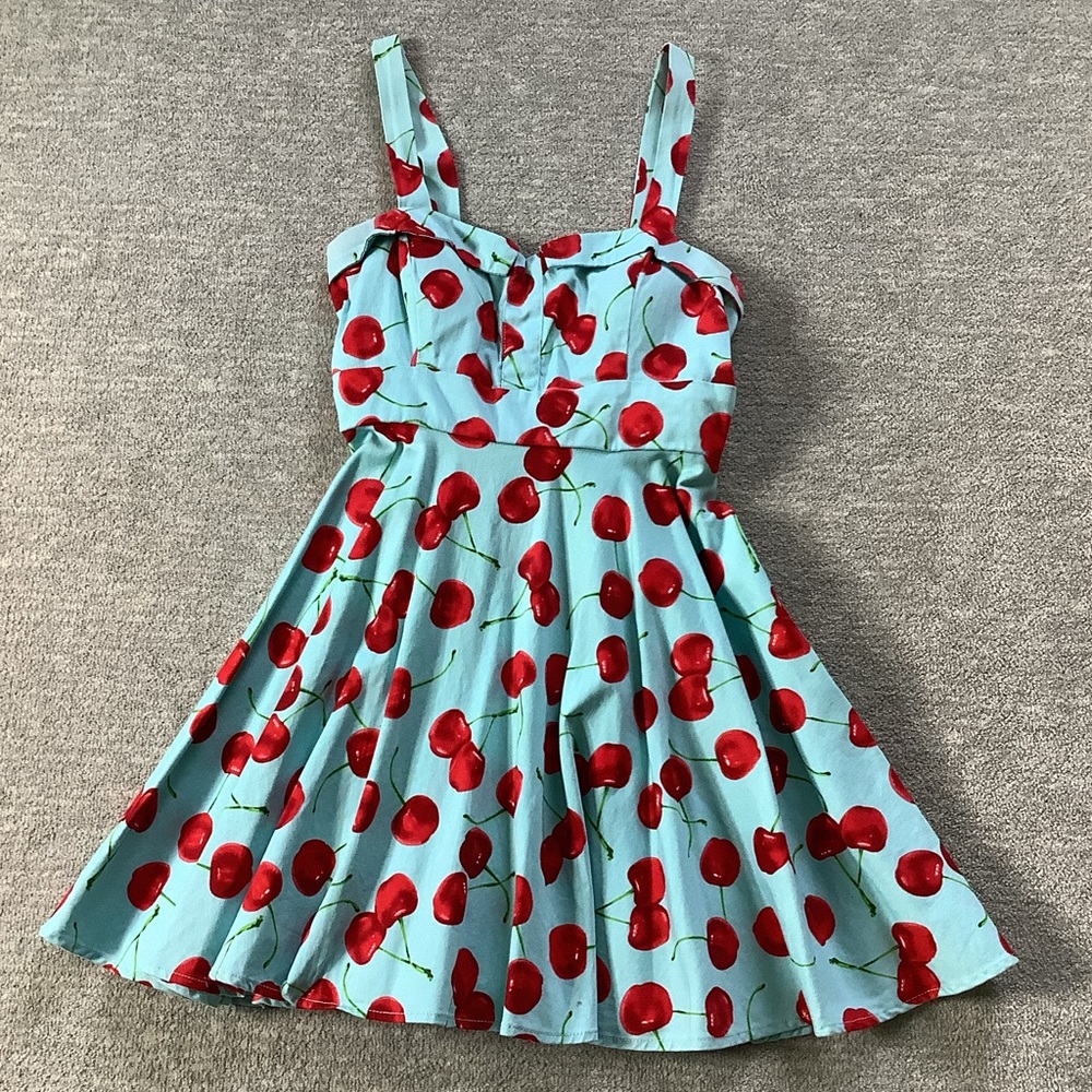 IXIA ModCloth Retro Cherry Print Dress Sz. Jr. M